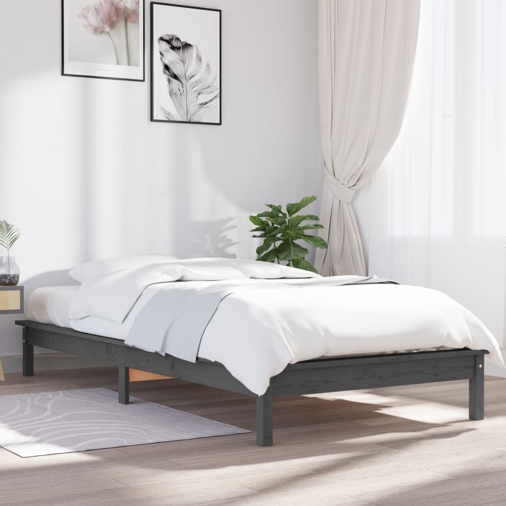820534 Bed Frame Without Mattress Solid Wood