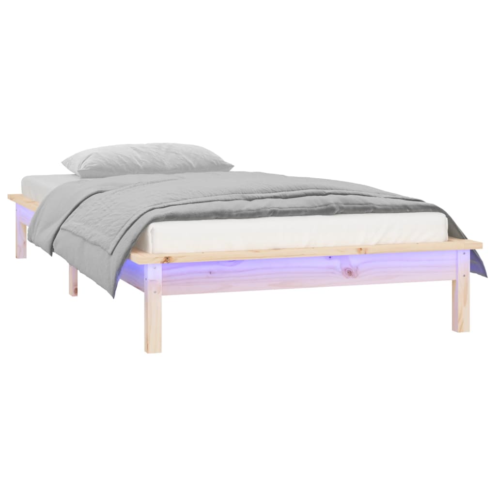 Led Bed Frame Without Mattress Solid Wood