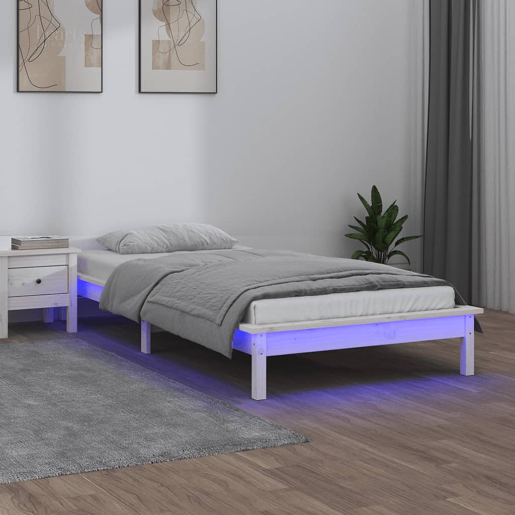 Led Bed Frame Without Mattress Solid Wood