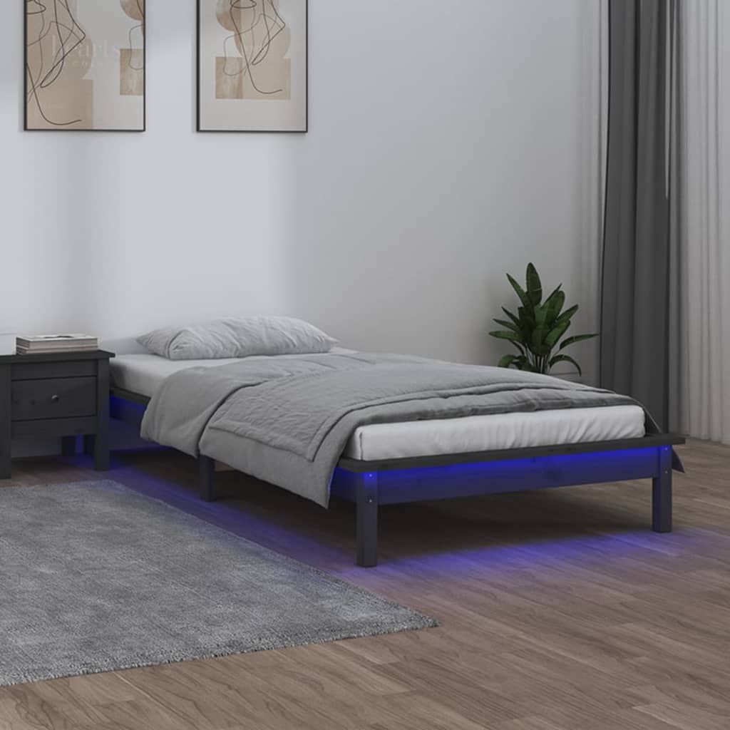 Led Bed Frame Without Mattress Solid Wood