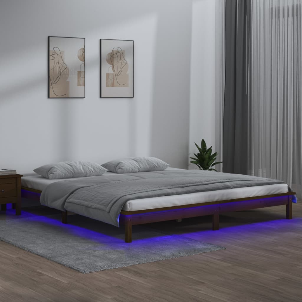 Led Bed Frame Without Mattress Solid Wood