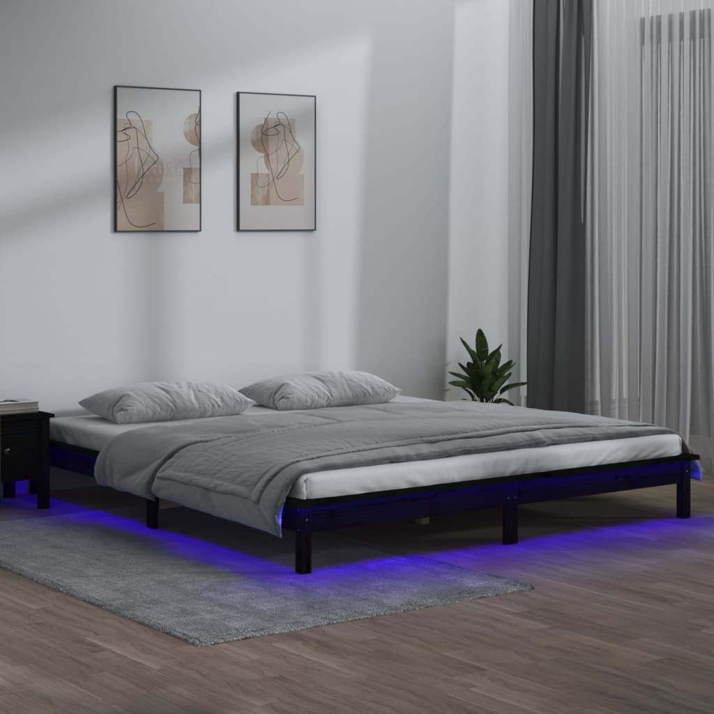 Led Bed Frame Without Mattress Solid Wood