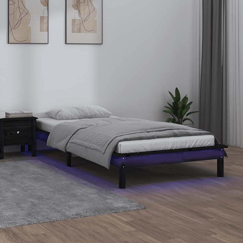 Led Bed Frame Without Mattress Solid Wood