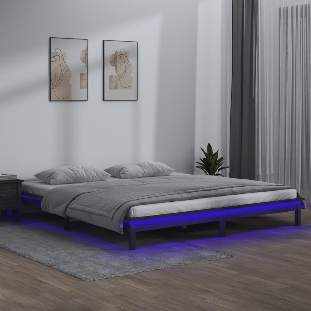 Led Bed Frame Without Mattress Solid Wood
