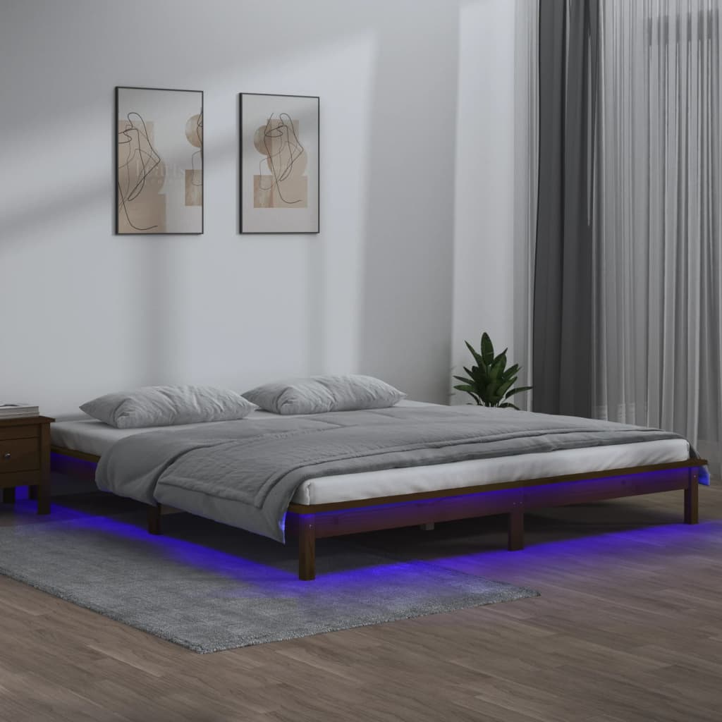 Led Bed Frame Without Mattress Solid Wood