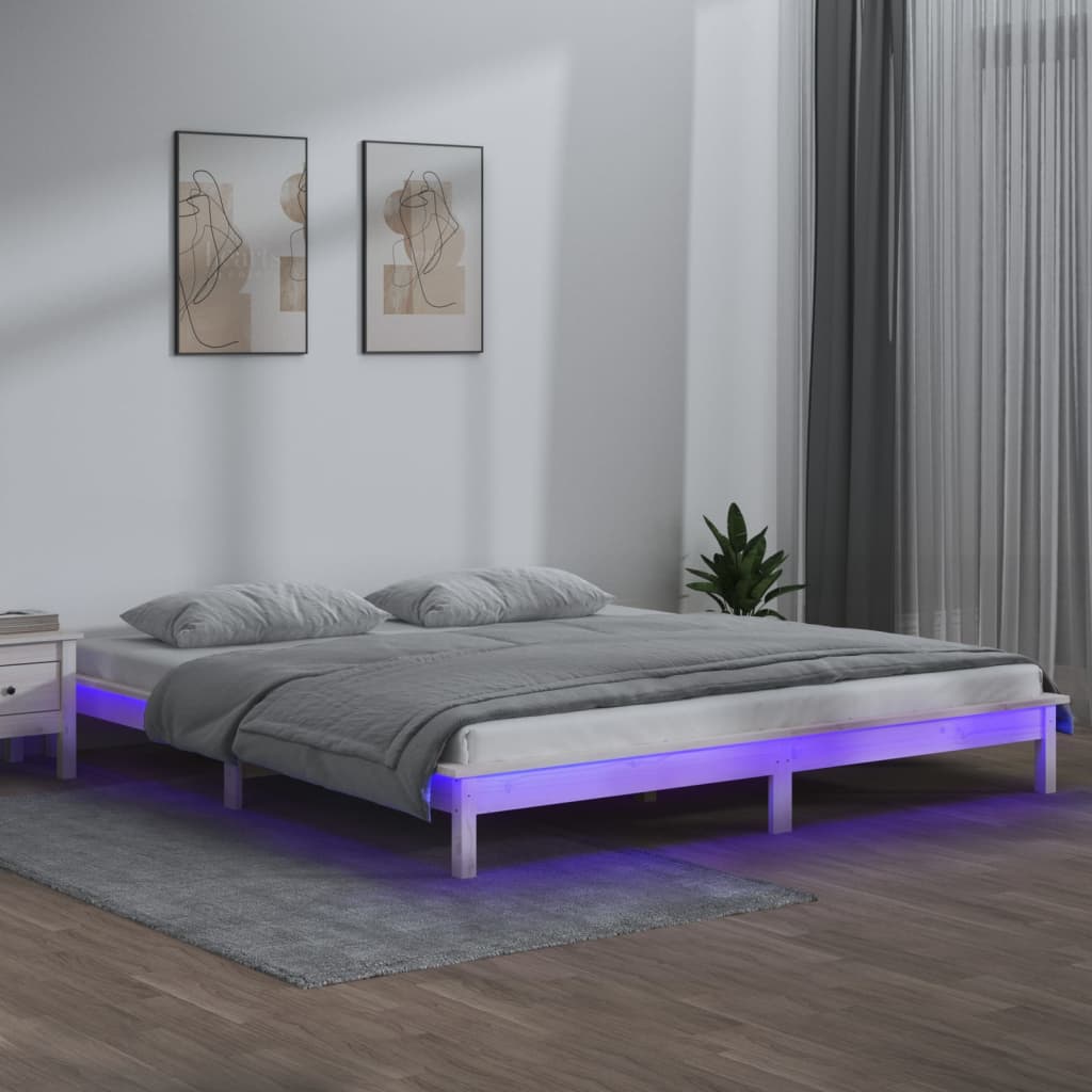 Led Bed Frame Without Mattress Solid Wood