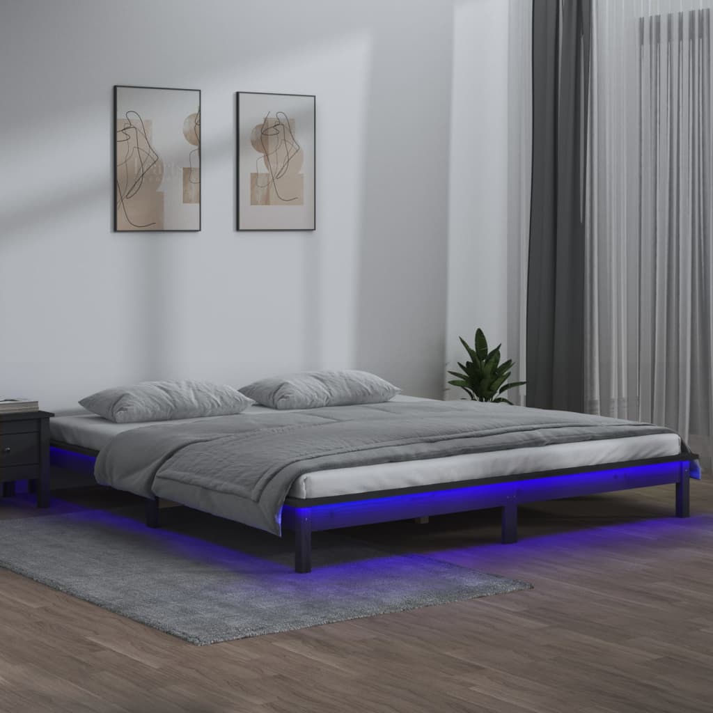 Led Bed Frame Without Mattress Solid Wood