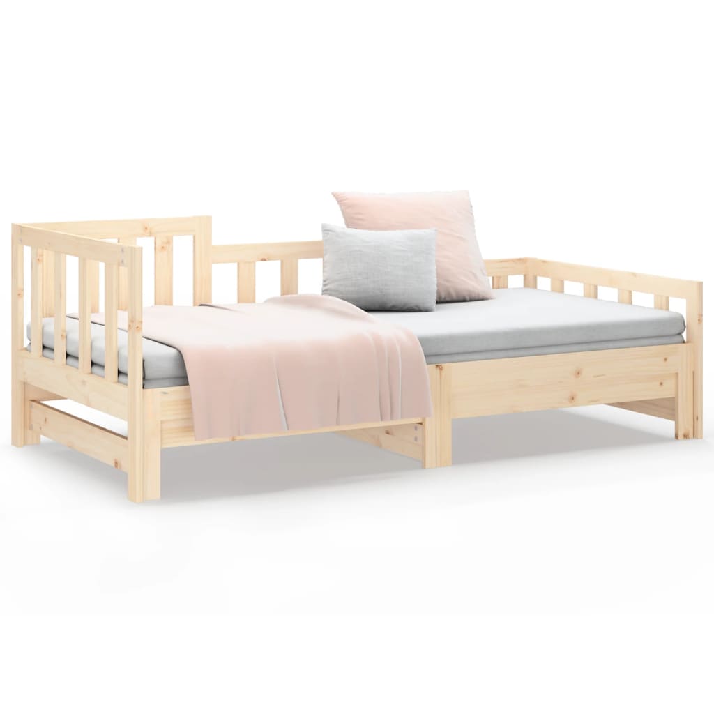 Pull-Out Day Bed Without Mattress 2X(90X200) Cm Solid Wood Pine