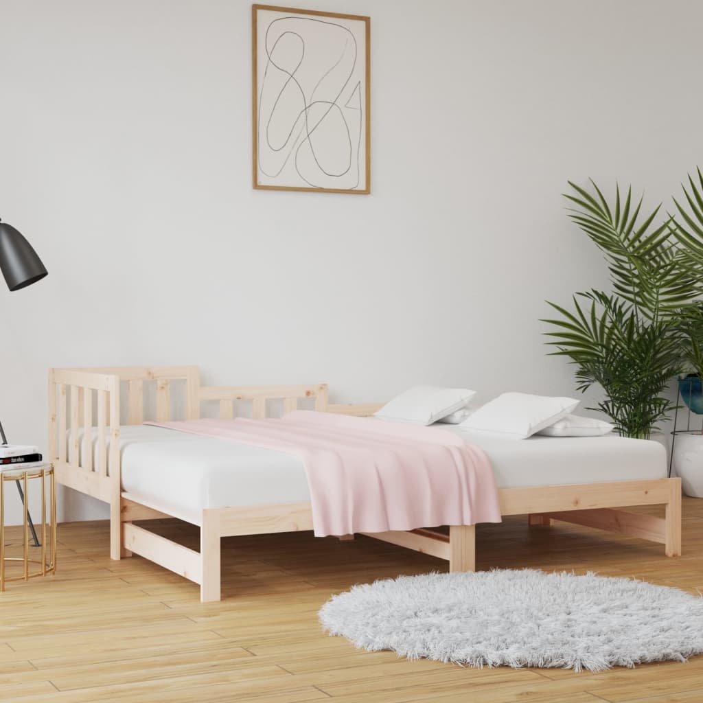 Pull-Out Day Bed Without Mattress 2X(90X200) Cm Solid Wood Pine