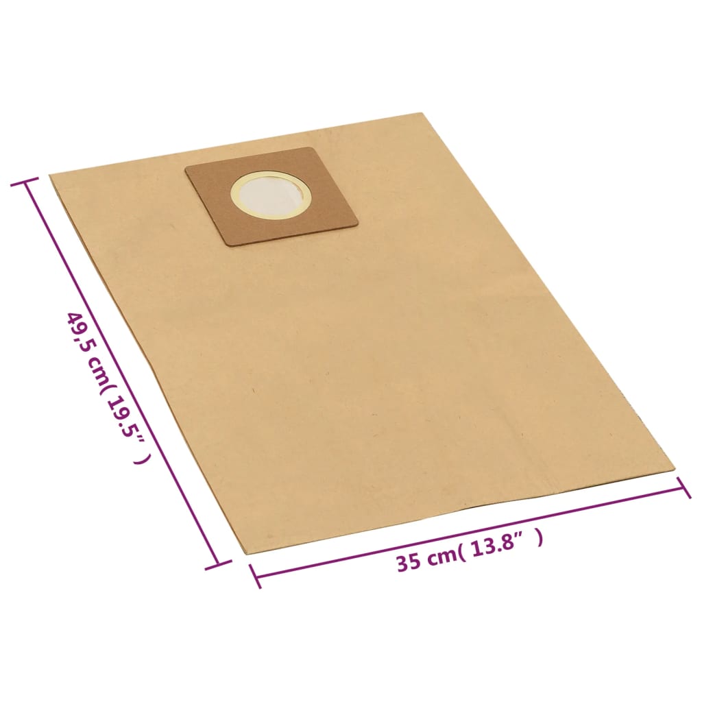 Wet Dry Vacuum Cleaner Paper Bags 10 Pcs Brown