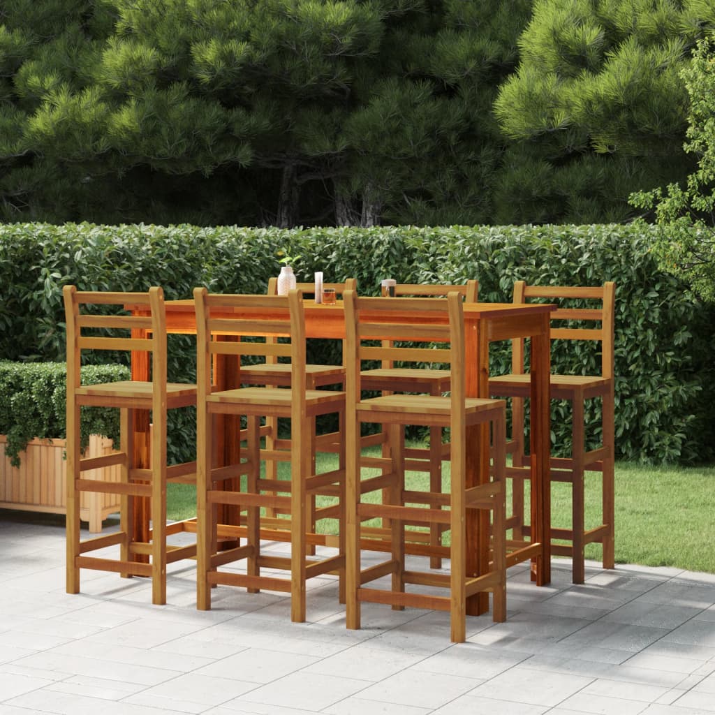 Bar Chairs 2 Pcs Solid Acacia Wood