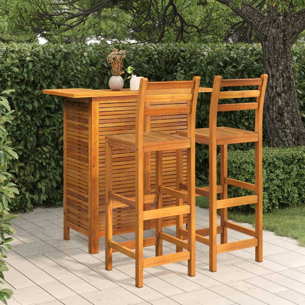 5 Piece Garden Bar Set Solid Wood Acacia