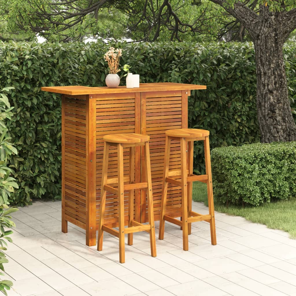 5 Piece Garden Bar Set Solid Wood Acacia