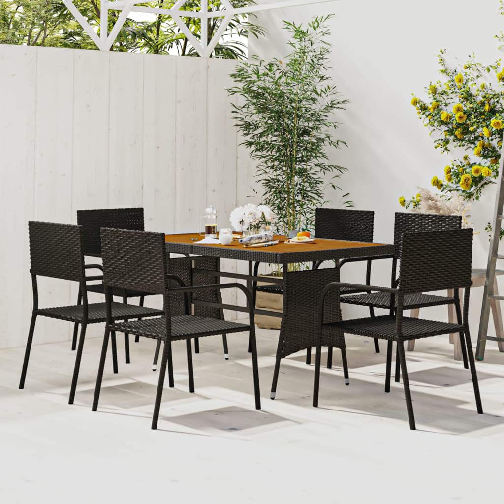 5 Piece Outdoor Dining Set Poly Rattan