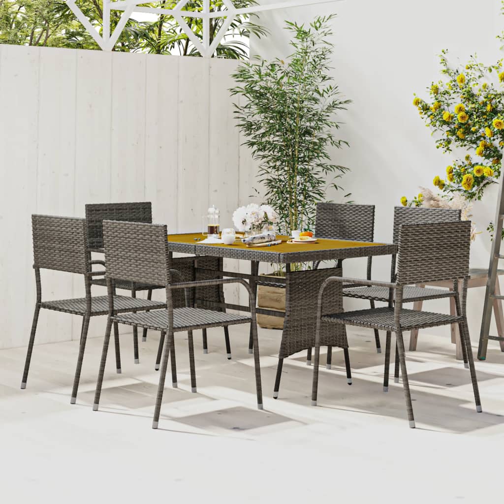 5 Piece Outdoor Dining Set Poly Rattan