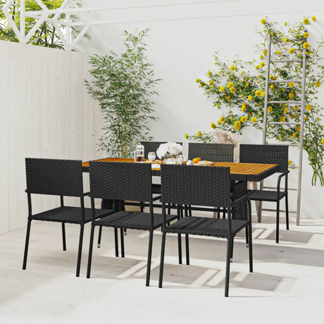 7 Piece Outdoor Dining Set Poly Rattan