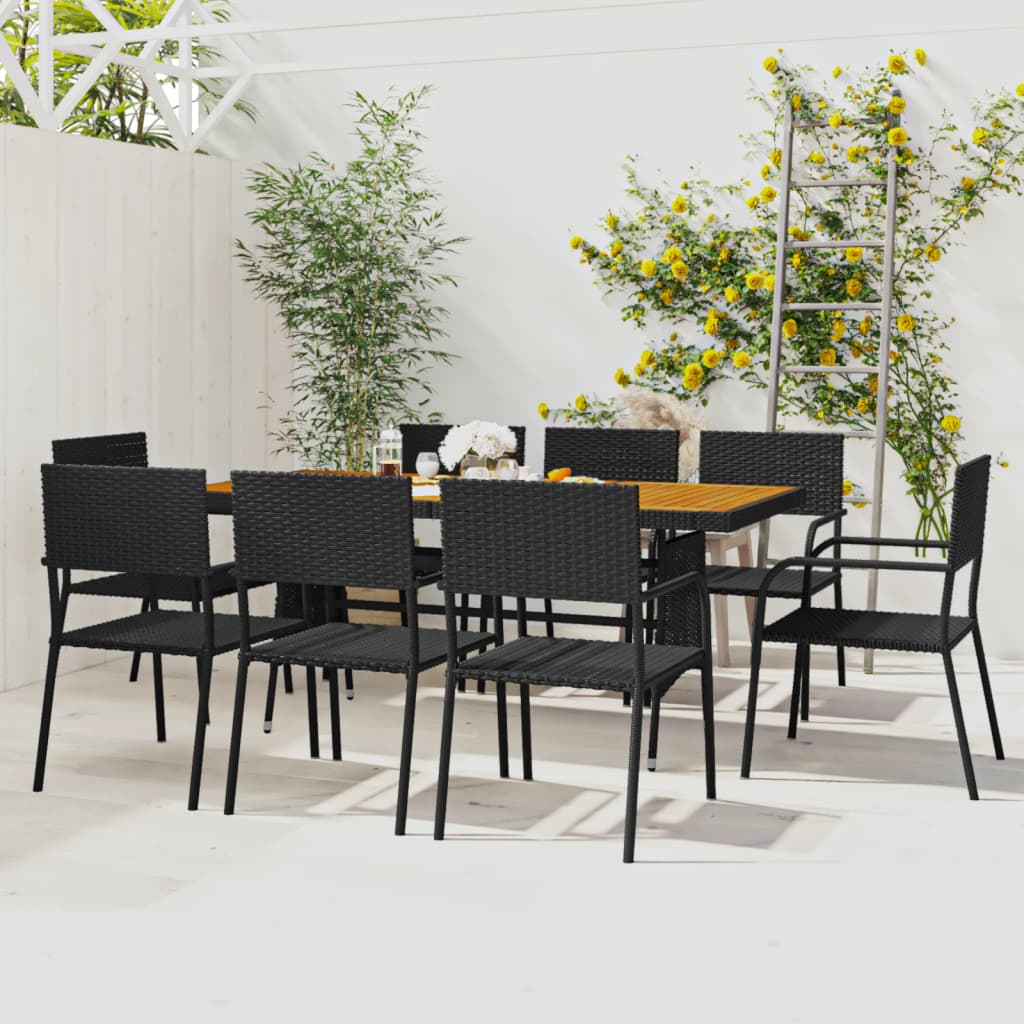 7 Piece Outdoor Dining Set Poly Rattan