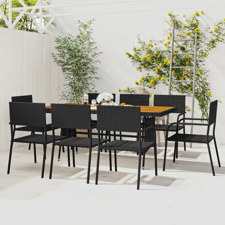 7 Piece Outdoor Dining Set Poly Rattan