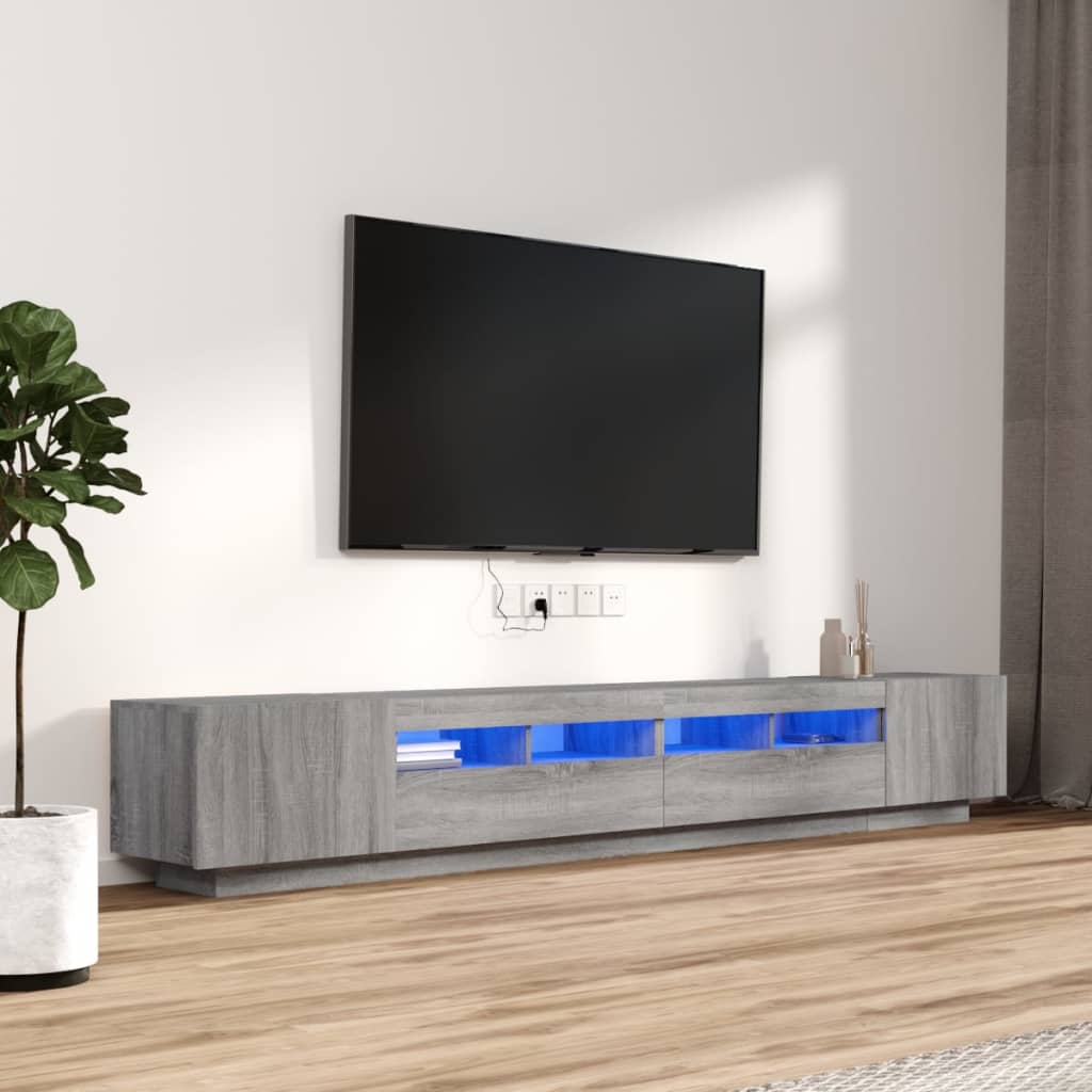 Tv Cabinet With Led Lights 260X35X40 Cm