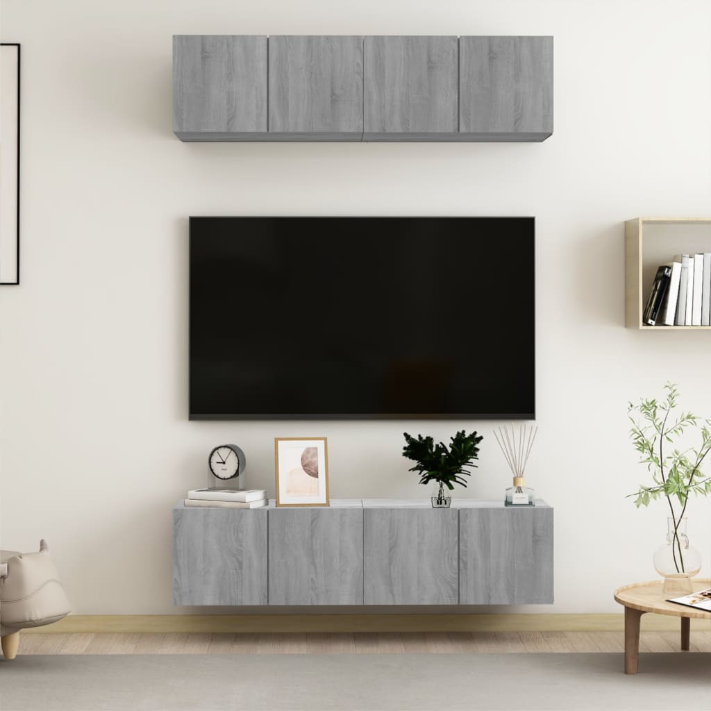Tv Cabinets 4 Pcs 80X30X30 Cm Engineered Wood