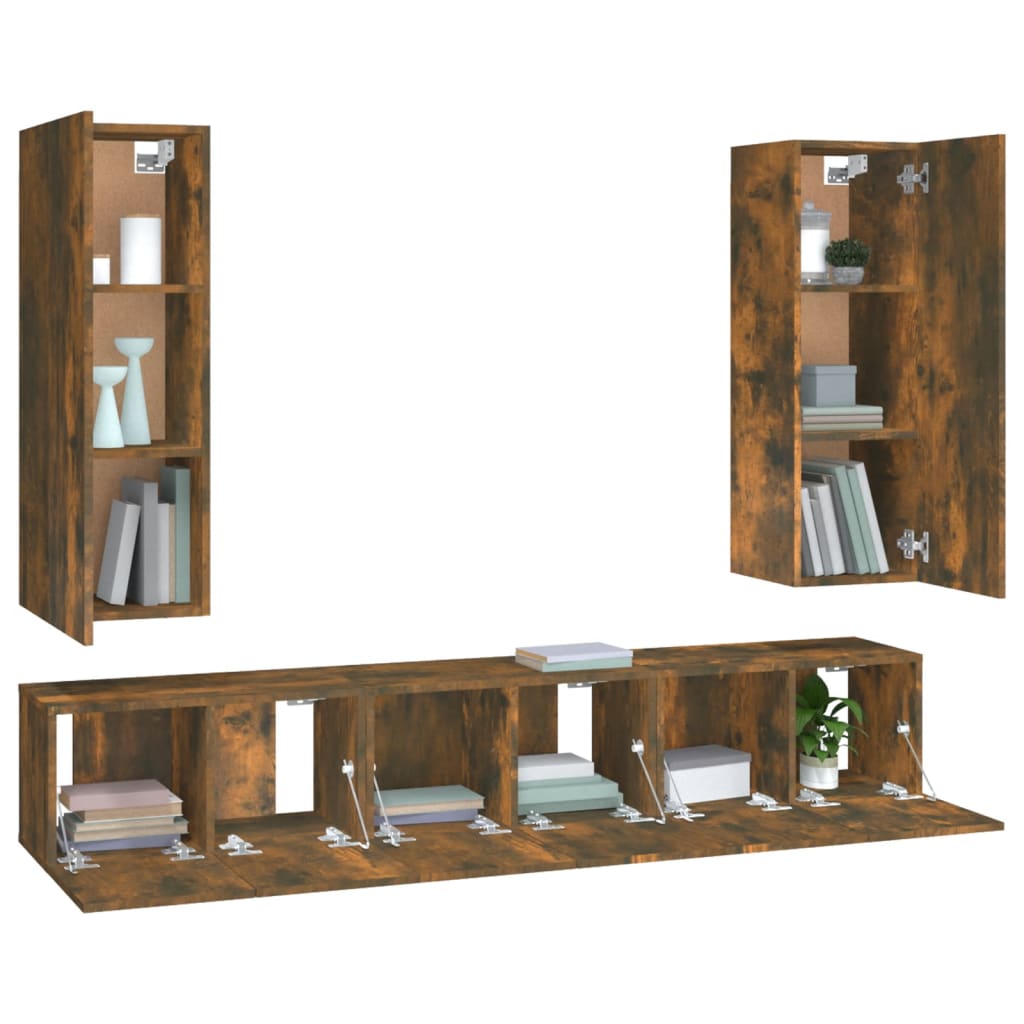 5 Piece Tv Cabinet Set Engineered Wood