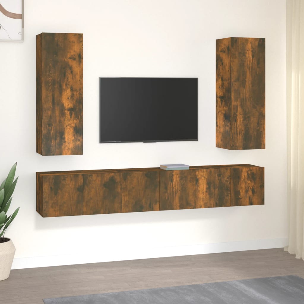 5 Piece Tv Cabinet Set Engineered Wood