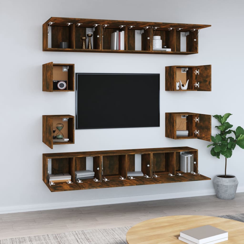 10 Piece Tv Cabinet Set Engineered Wood