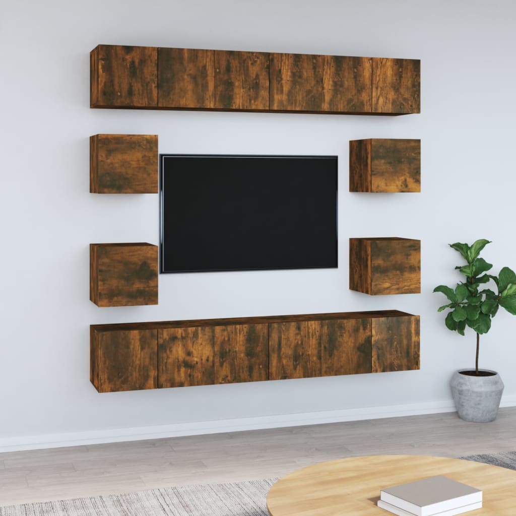 10 Piece Tv Cabinet Set Engineered Wood