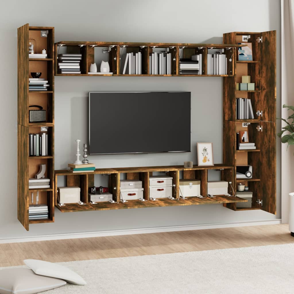 10 Piece Tv Cabinet Set Engineered Wood