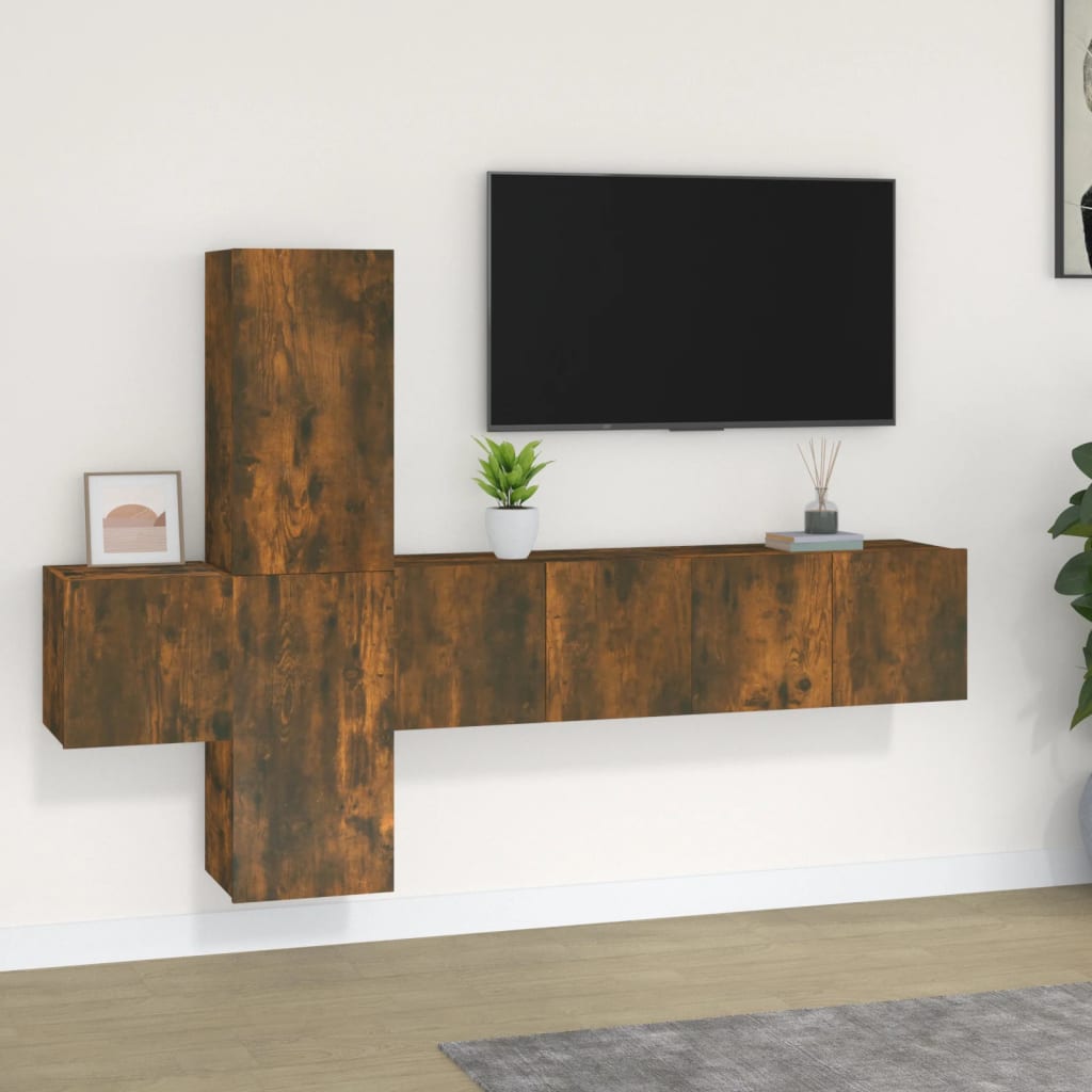 5 Piece Tv Cabinet Set Engineered Wood