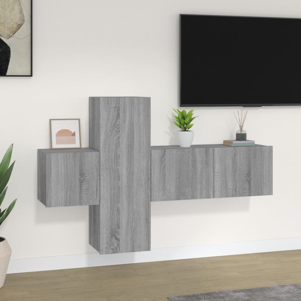 5 Piece Tv Cabinet Set Engineered Wood