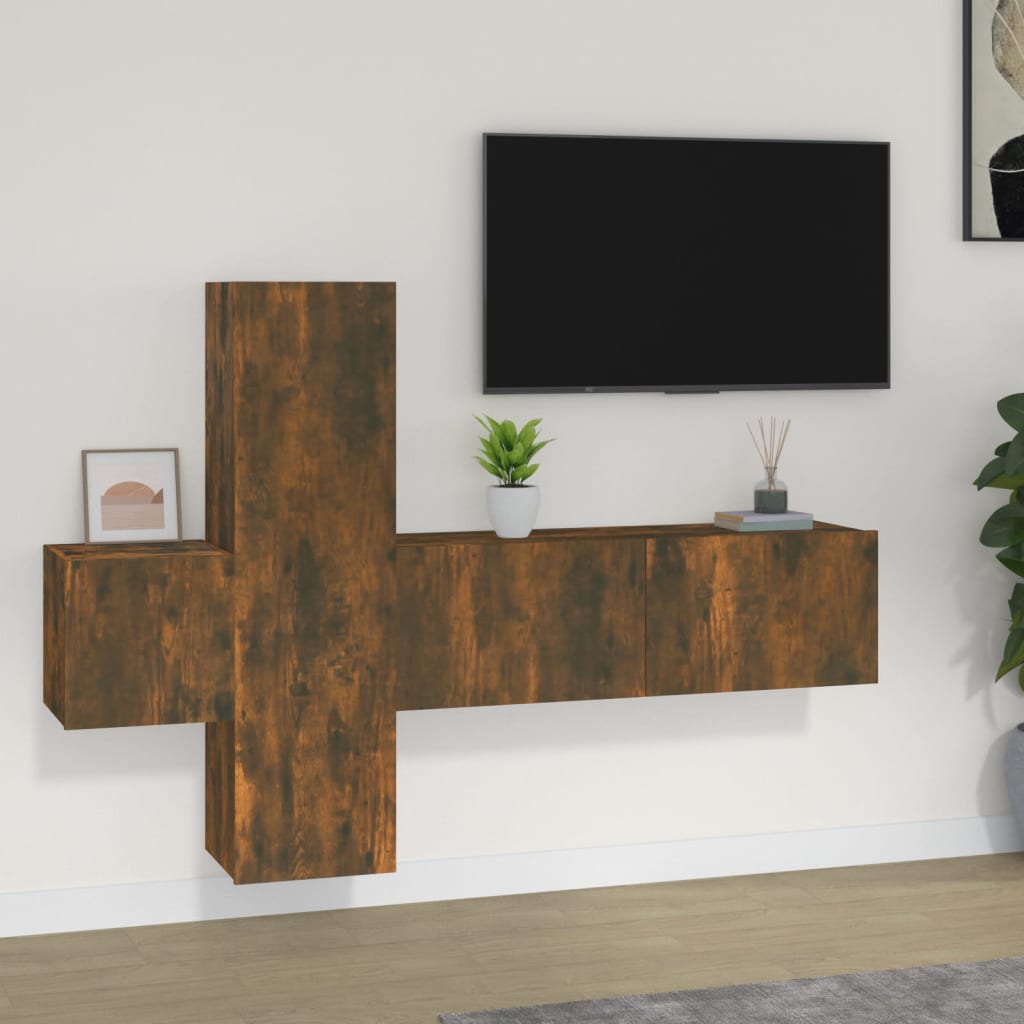5 Piece Tv Cabinet Set Engineered Wood