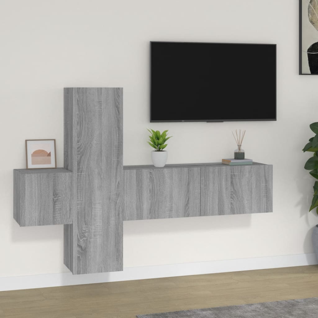 5 Piece Tv Cabinet Set Engineered Wood