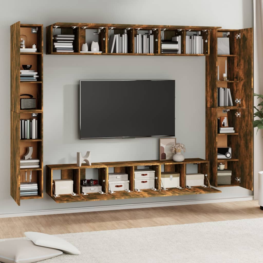 10 Piece Tv Cabinet Set Engineered Wood
