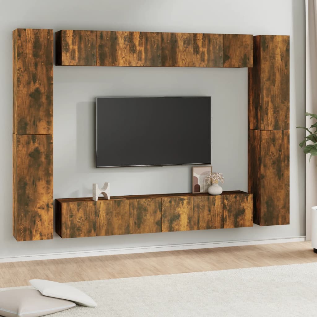 10 Piece Tv Cabinet Set Engineered Wood