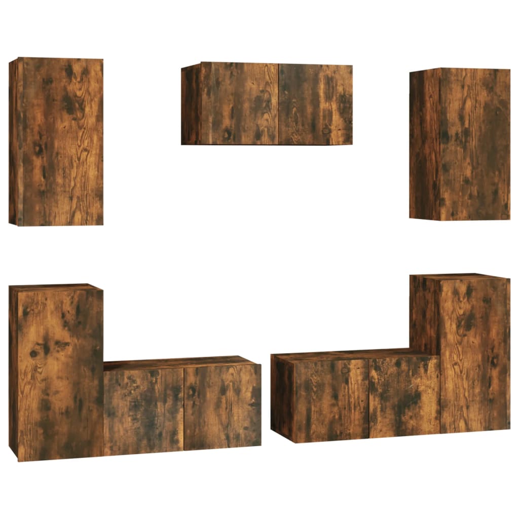 7 Piece Tv Cabinet Set Engineered Wood