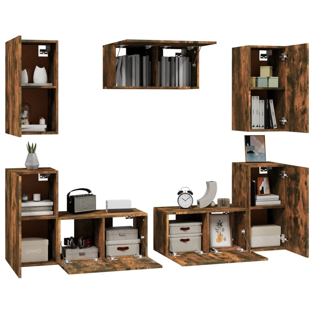 7 Piece Tv Cabinet Set Engineered Wood
