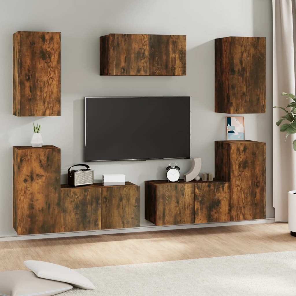 7 Piece Tv Cabinet Set Engineered Wood