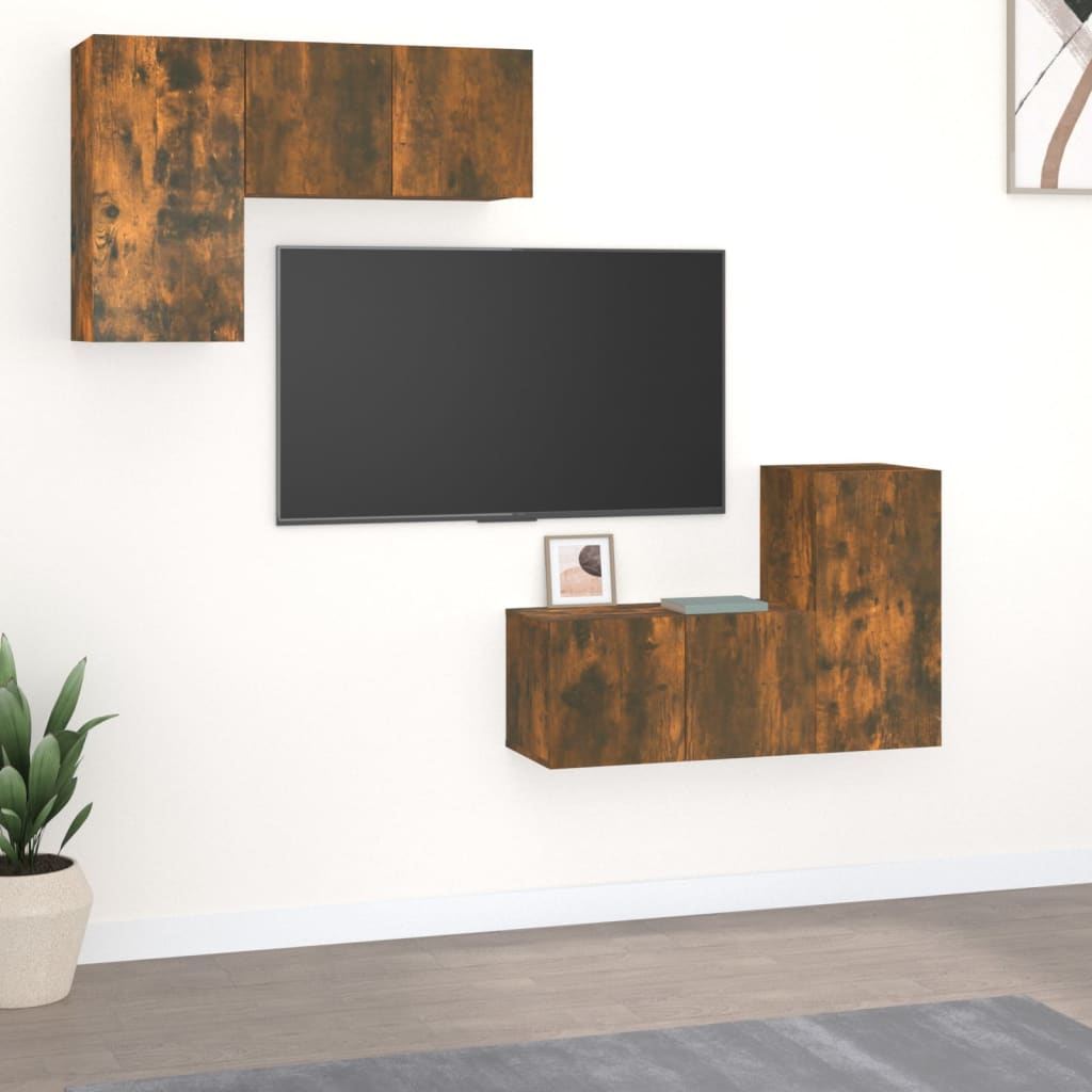 4 Piece Tv Cabinet Set Engineered Wood
