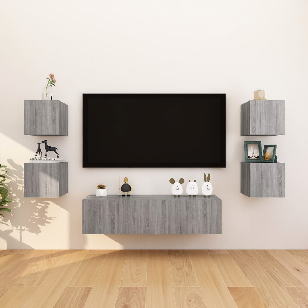 Wall Mounted Tv Cabinets 8 Pcs 30.5X30X30 Cm