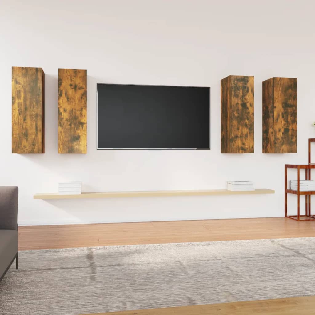 4 Piece Tv Cabinet Set 30.5X30X Engineered Wood,  Wall-Mounted Tv Cabinets - 2 Pcs , 30.5X30X, Made From Engineered Wood