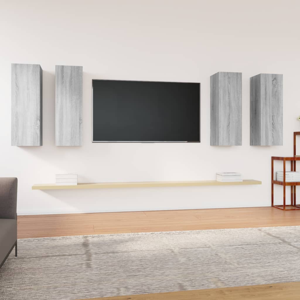 4 Piece Tv Cabinet Set 30.5X30X Engineered Wood,  Wall-Mounted Tv Cabinets - 2 Pcs , 30.5X30X, Made From Engineered Wood