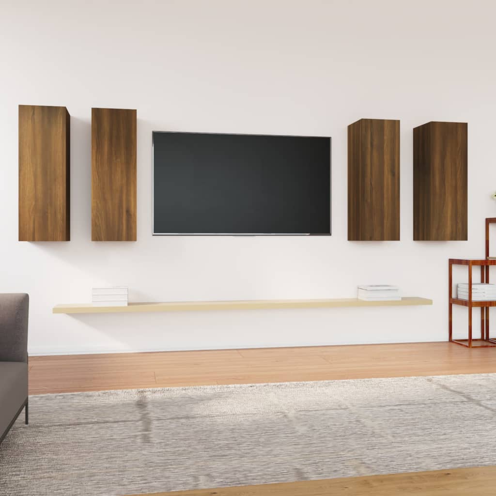 4 Piece Tv Cabinet Set 30.5X30X Engineered Wood,  Wall-Mounted Tv Cabinets - 2 Pcs , 30.5X30X, Made From Engineered Wood