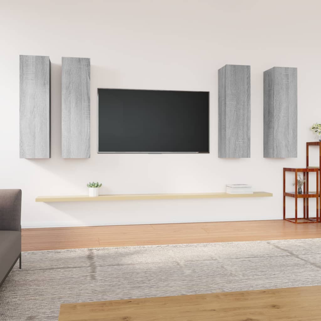 4 Piece Tv Cabinet Set 30.5X30X Engineered Wood,  Wall-Mounted Tv Cabinets - 2 Pcs , 30.5X30X, Made From Engineered Wood