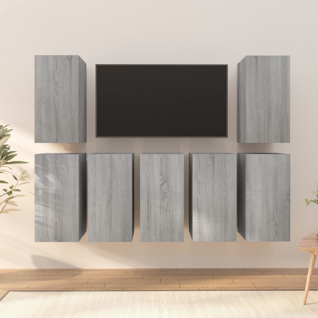 Tv Cabinets 7 Pcs 30.5X30X60 Cm Engineered Wood