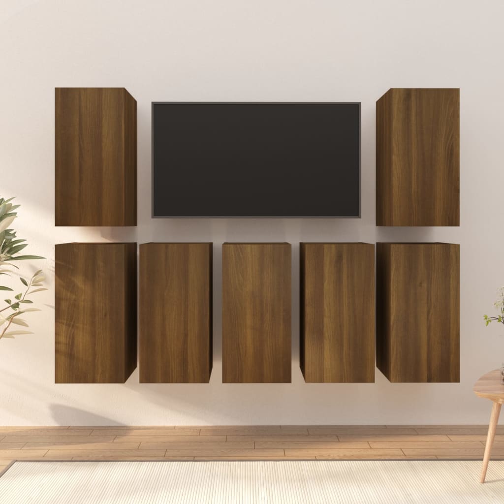Tv Cabinets 7 Pcs 30.5X30X60 Cm Engineered Wood