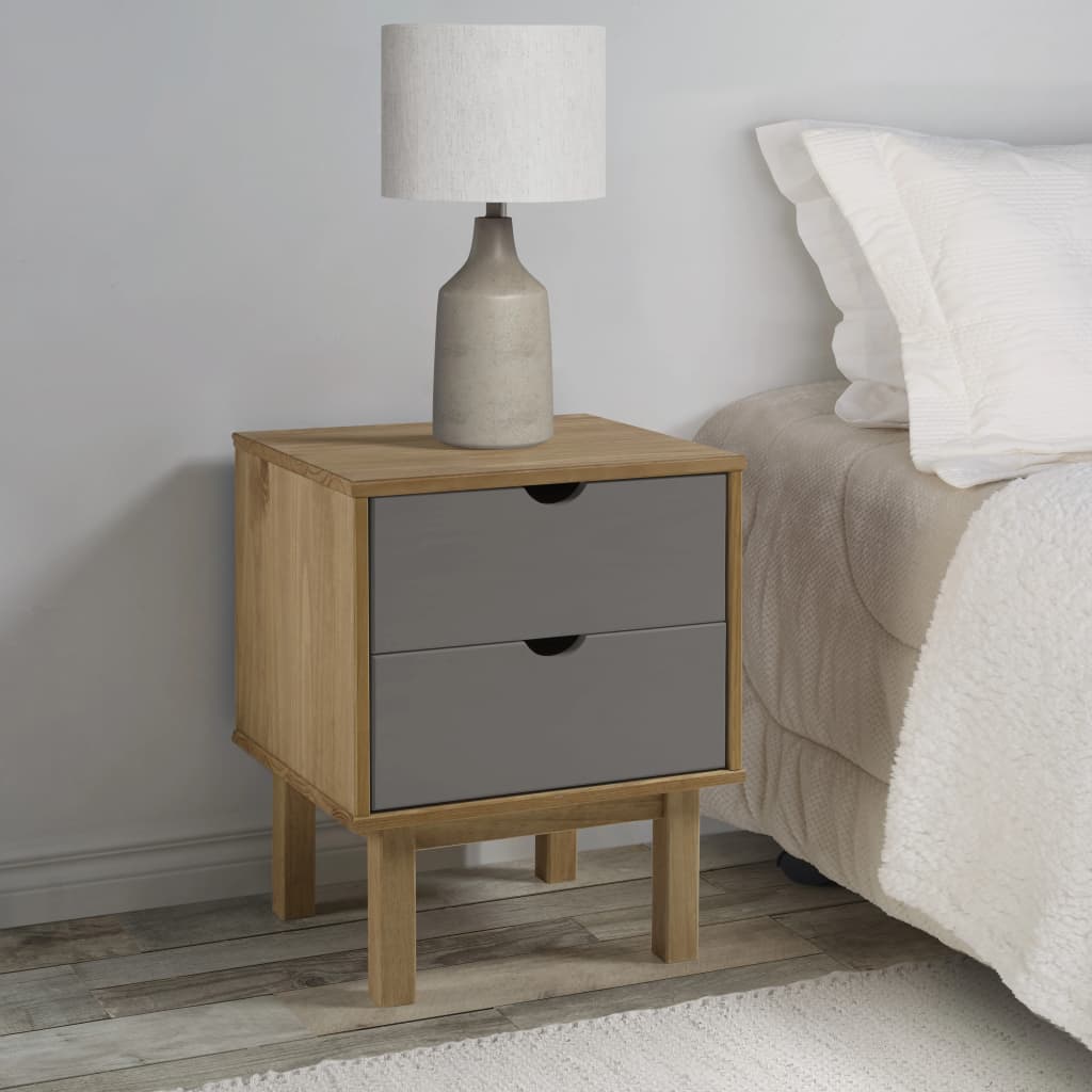 Bedside Cabinet Otta 45X39X57 Cm Solid Wood Pine