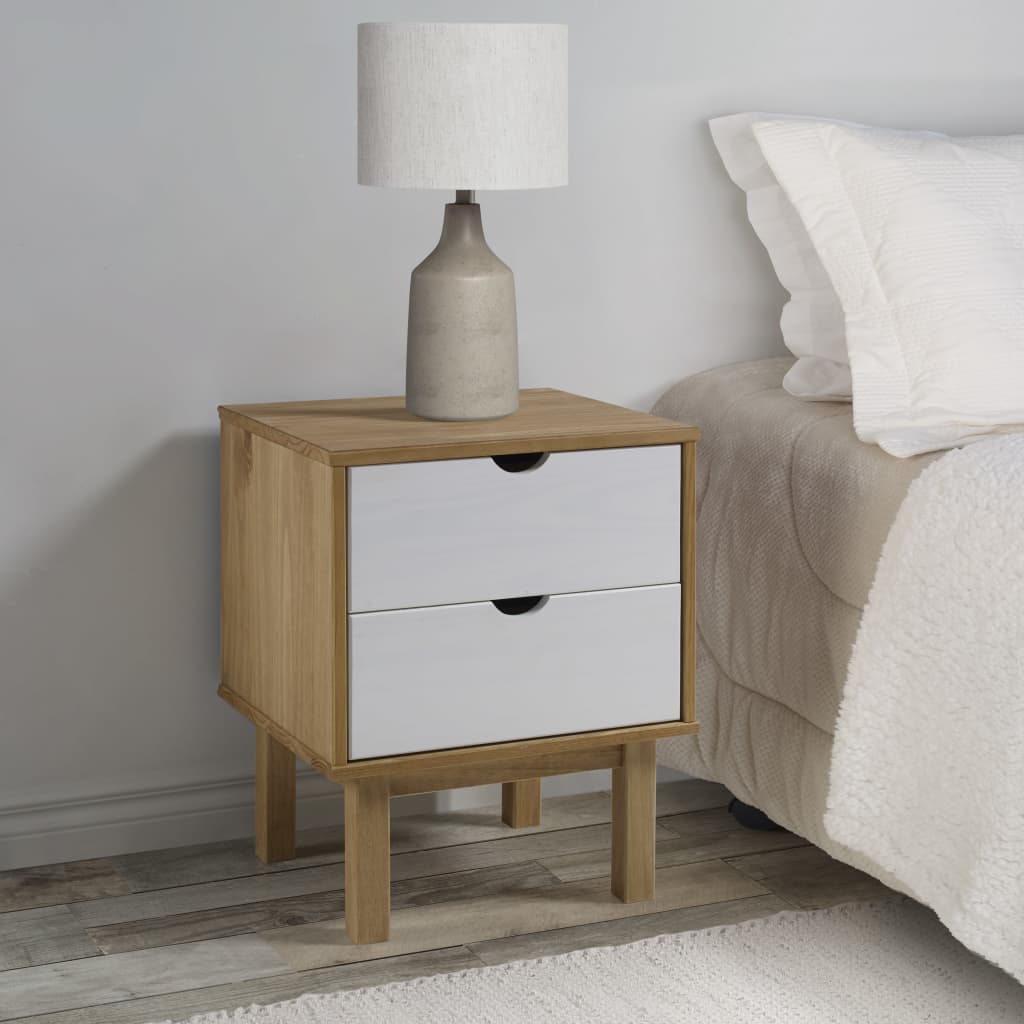 Bedside Cabinet Otta 45X39X57 Cm Solid Wood Pine