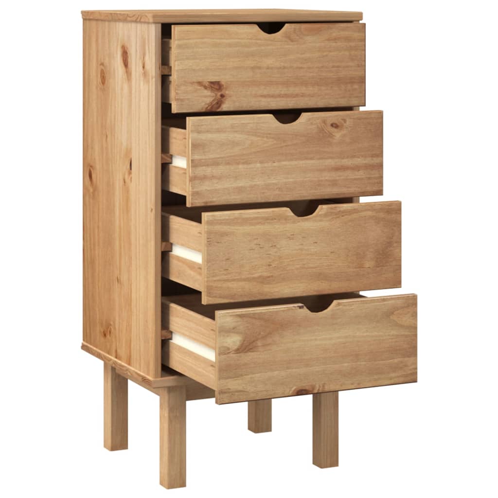 Drawer Cabinet Otta 45X39X90Cm Solid Wood Pine