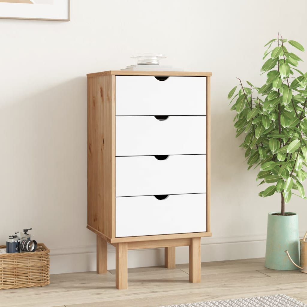 Drawer Cabinet Otta 45X39X90Cm Solid Wood Pine